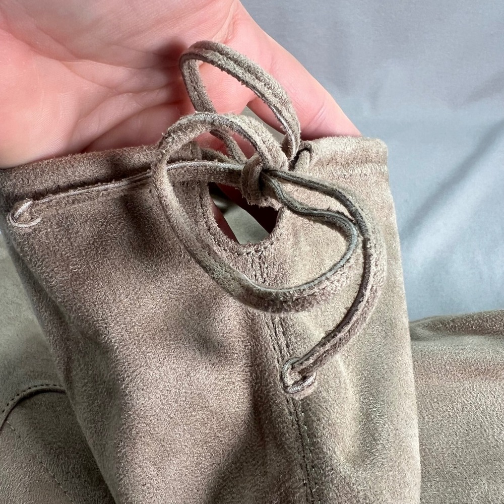 Bandolino Galyce Over the Knee Boots Light Natural Taupe Faux Suede Zip Up 8M - Picture 6 of 10